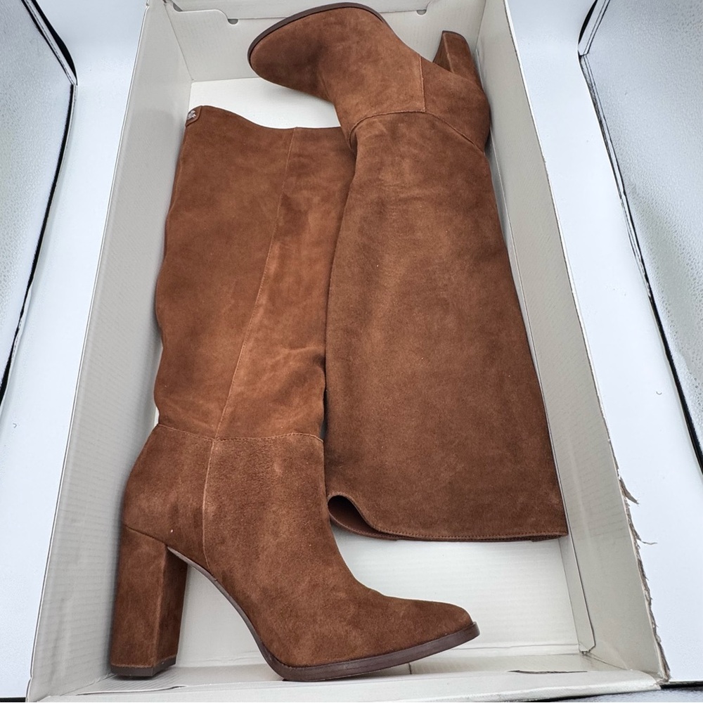NIB Lauren Ralph Lauren Artizan Tall Brown Suede Boots | Size 8.5 B tobacco